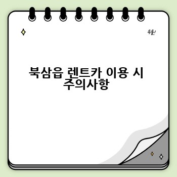 북삼읍 렌트카 이용 시 주의사항