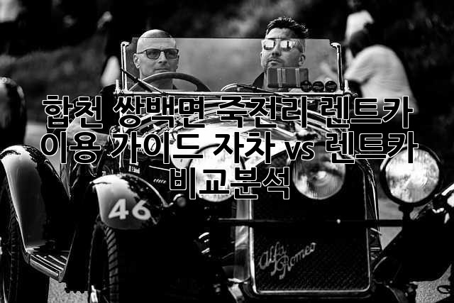 합천 쌍백면 죽전리 렌트카 이용 가이드: 자차 vs 렌트카 비교분석