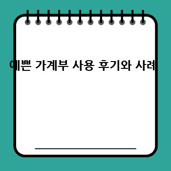 예쁜 가계부 사용 후기와 사례 