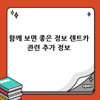 함께 보면 좋은 정보 렌트카 관련 추가 정보