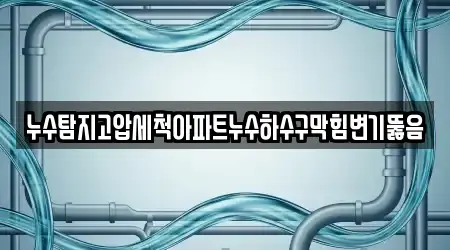 누수탐지고압세척아파트누수하수구막힘변기뚫음