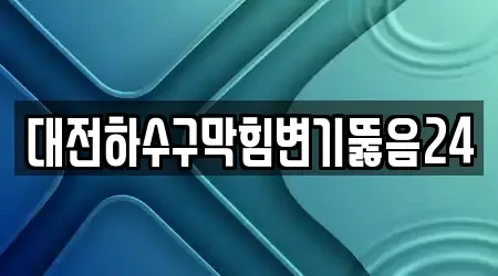 대전하수구막힘변기뚫음24