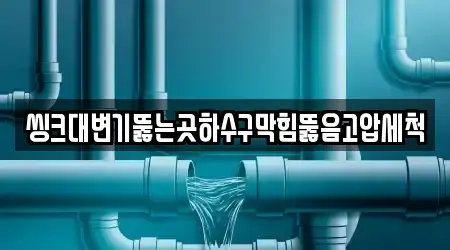 씽크대변기뚫는곳하수구막힘뚫음고압세척