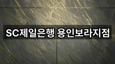 SC제일은행 용인보라지점