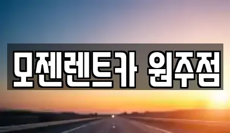강원 원주시 단구동 렌트카 전문 모젠렌트카 원주점