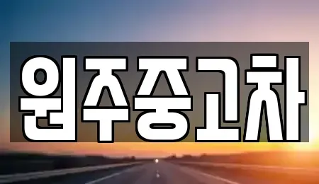 강원 원주시 원동 중고차매매 전문 원주중고차