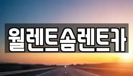 경기도 이천시 증포동 렌트카 전문 월렌트솜렌트카