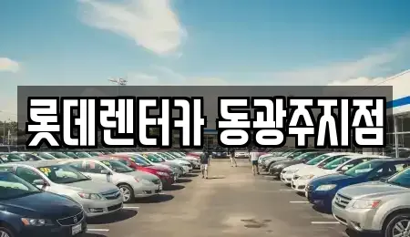 광주 동구 동명동 렌트카 전문 롯데렌터카 동광주지점