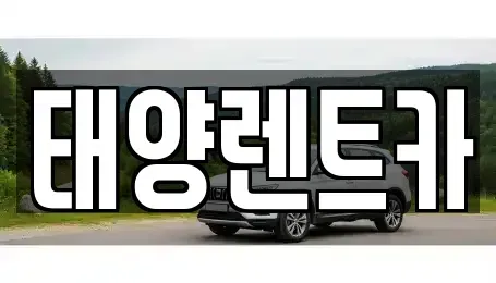 광주광역시 동구 금동 렌트카 전문 태양렌트카