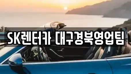 대구 북구 산격동 장기렌트카 전문 SK렌터카 대구경북영업팀