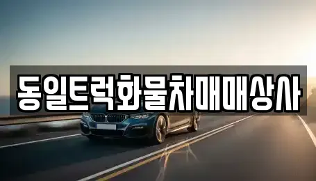 부산 강서구 중고차매매 전문 동일트럭화물차매매상사