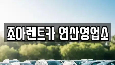 부산 수영구 망미동 렌트카 전문 조아렌트카 연산영업소