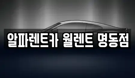 서울 중구 저동2가 렌트카 전문 알파렌트카 월렌트 명동점