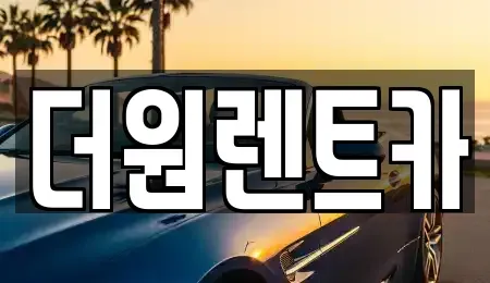 서울특별시 광진구 화양동 장기렌트카 전문 더원렌트카