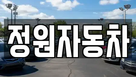 서울특별시 중구 흥인동 중고차매매 전문 정원자동차