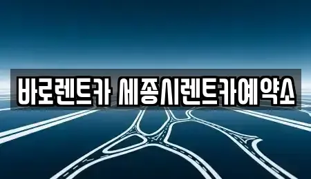 세종 아름동 렌트카 전문 바로렌트카 세종시렌트카예약소