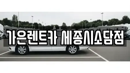세종특별자치시 소담동 렌트카 전문 가은렌트카 세종시소담점