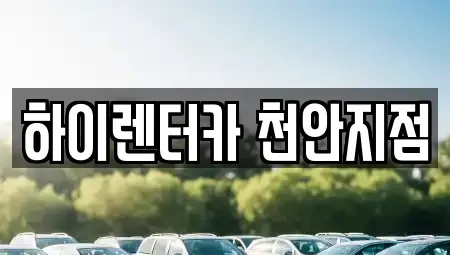 충청남도 천안시 서북구 백석동 렌트카 전문 하이렌터카 천안지점